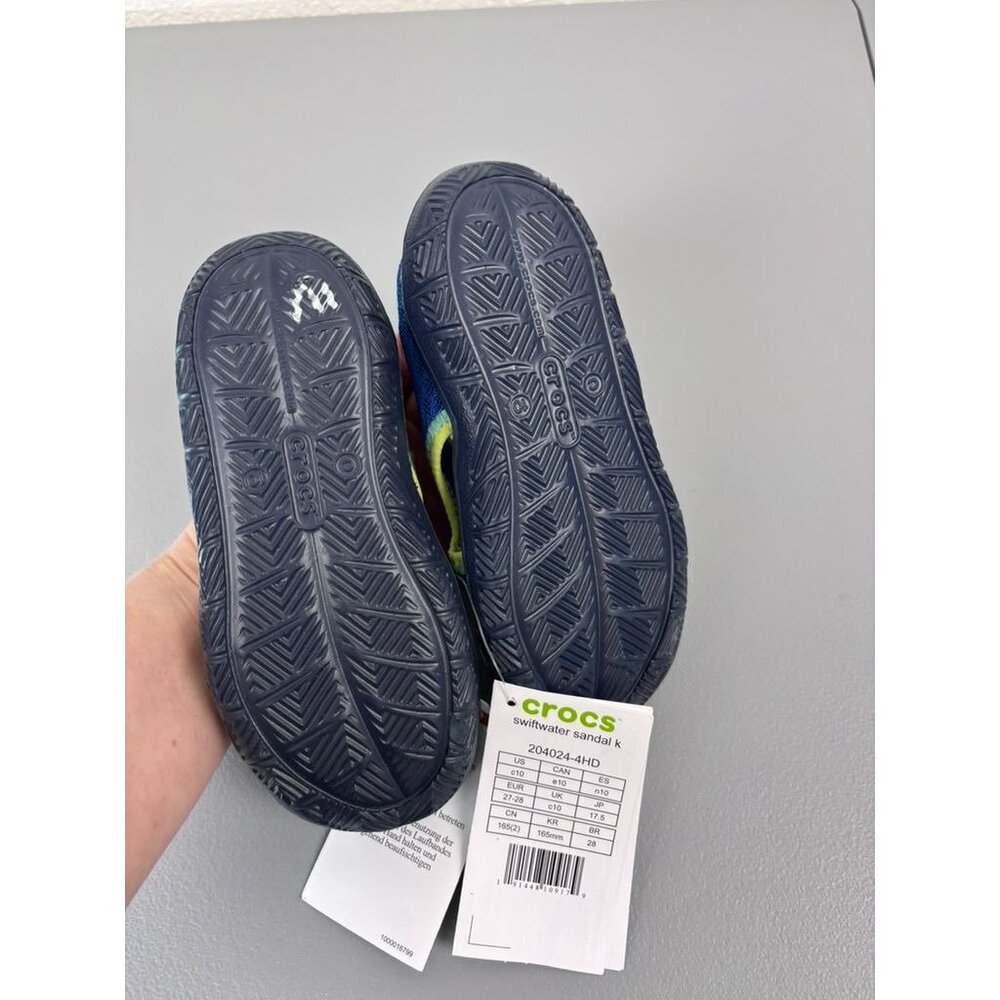 Crocs youth 10c blue swiftwater sandal K childrens water shoes mesh closed‎ toe - Picture 5 of 5